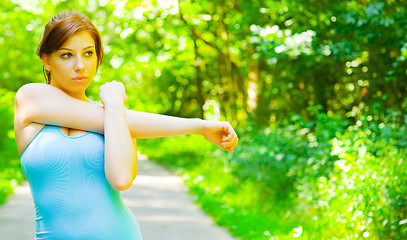 Image showing Young Woman Outdoor Workout