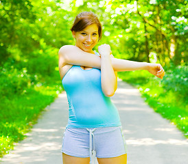 Image showing Young Woman Outdoor Workout