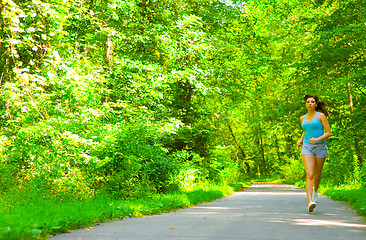 Image showing Young Woman Outdoor Workout