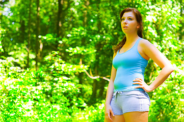 Image showing Young Woman Outdoor Workout