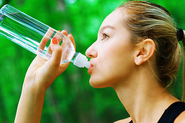 Image showing Blonde Woman Exercising 