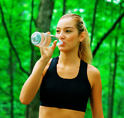 Image showing Blonde Woman Exercising 