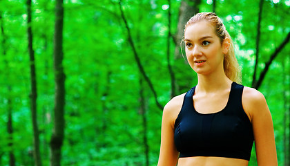 Image showing Blonde Woman Exercising 