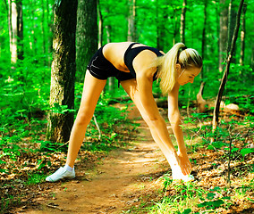 Image showing Blonde Woman Exercising 