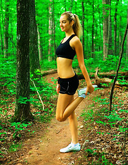 Image showing Blonde Woman Exercising 