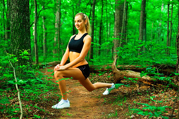 Image showing Blonde Woman Exercising 