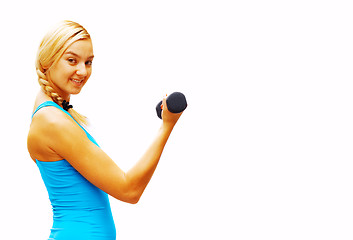 Image showing Workout Woman On White