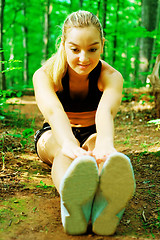 Image showing Blonde Woman Exercising 