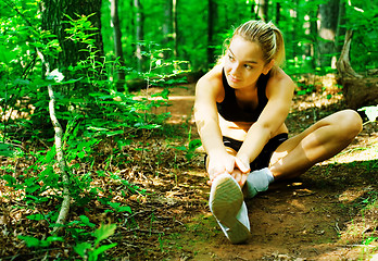 Image showing Blonde Woman Exercising 