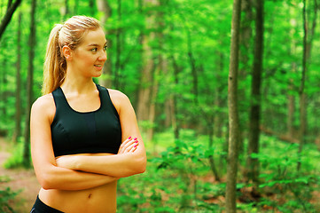 Image showing Blonde Woman Exercising 