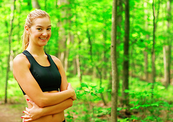 Image showing Blonde Woman Exercising 