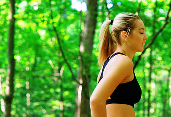 Image showing Blonde Woman Exercising 