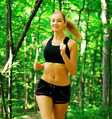 Image showing Blonde Woman Exercising 