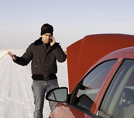 Image showing Stranded Car Winter