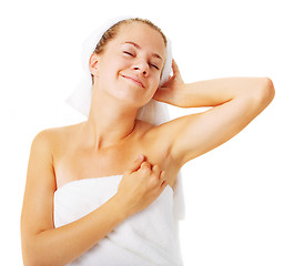 Image showing Beautiful Young Spa Woman On White