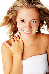 Image showing Beautiful Young Spa Woman On White