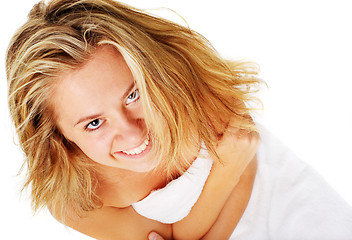 Image showing Beautiful Young Spa Woman On White