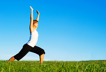 Image showing Young Woman Doing Yoga