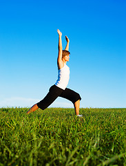 Image showing Young Woman Doing Yoga