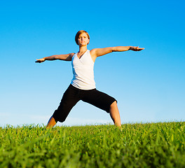 Image showing Young Woman Doing Yoga