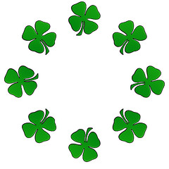 Image showing Irish Shamrock In A Circular Border