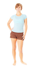 Image showing Casual Short Haired Girl in Shorts
