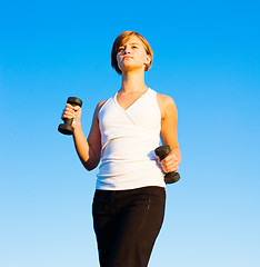 Image showing Young Woman Walking