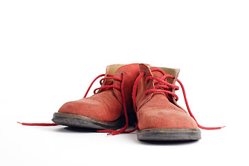 Image showing old red boots