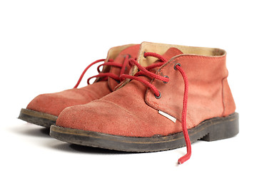 Image showing old red boots