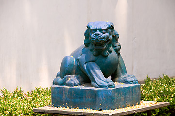 Image showing Stone lion of Chinese temple