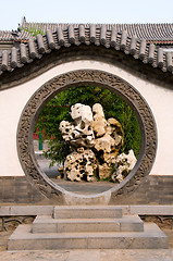 Image showing Circle entrance of Chinese garden