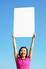 Image showing Girl Holding Blank Sign