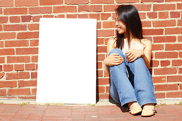 Image showing Sexy Girl With Poster