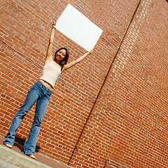 Image showing Sexy Girl With Poster