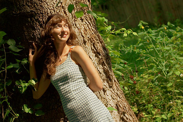 Image showing Sexy Girl Against Tree