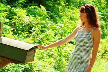 Image showing Girl Checking Mail