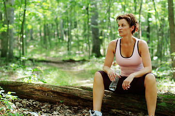 Image showing Mature Woman Runner Resting