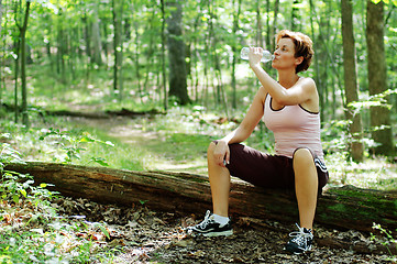 Image showing Mature Woman Runner Resting