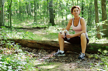 Image showing Mature Woman Runner Resting