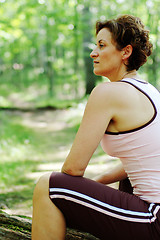 Image showing Mature Woman Runner Resting