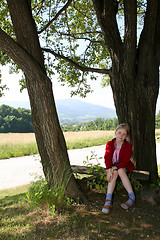 Image showing Girl under the tree