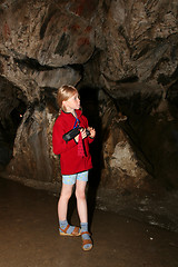 Image showing Girl in cave