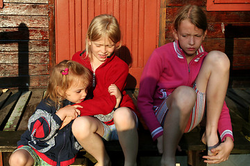 Image showing Barefooted  girls