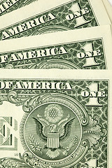 Image showing Closeup shot of few dollar bills