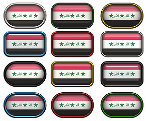 Image showing 12 buttons of the Flag of Iraq