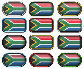 Image showing 12 buttons of the Flag of South Africa