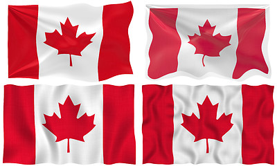 Image showing four greats flags of Canada