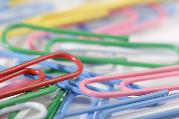 Image showing colorful paper clips