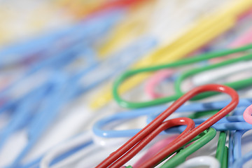 Image showing colorful paper clips