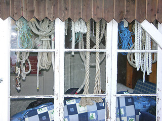 Image showing Ropes in window